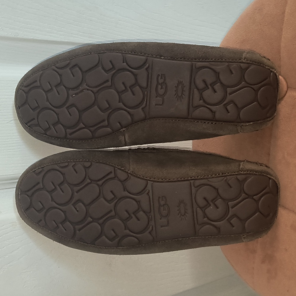 UGG Women's Ansley Sheepskin Suede Slippers Size 8 Espresso - Picture 7 of 7